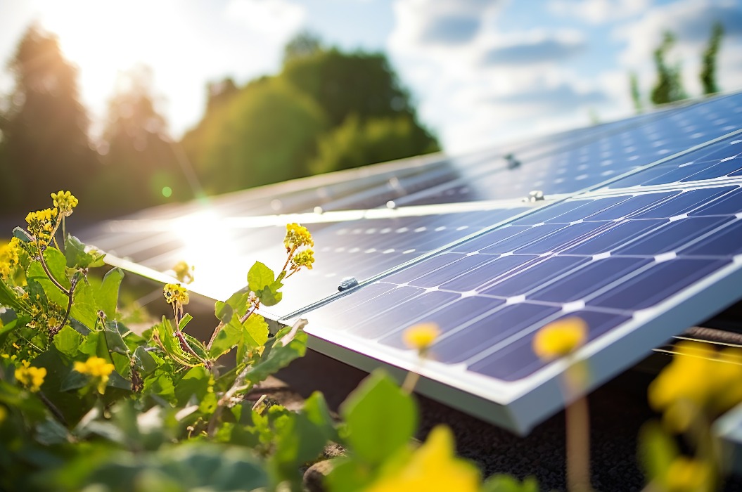 Nahaufnahme von einem Solarmodul in Osnabrück